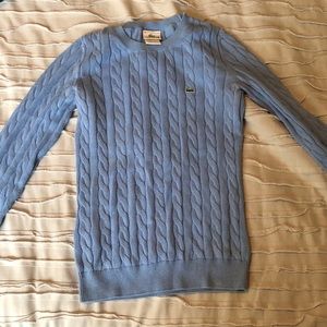 Lacoste cotton cable knit crew neck sweater